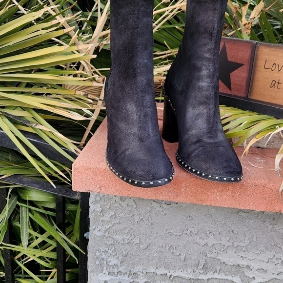 Rag and Bone black suede‎ studded boots - Picture 11 of 12
